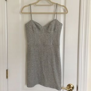Monrow Jersey Corset Dress in Marled Gray
